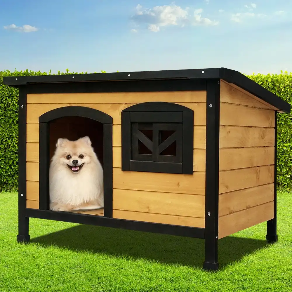 i.Pet Dog Kennel House Wooden Medium M Kennels Outdoor Puppy Pet House Outside 85cm x 65cm x 66cm