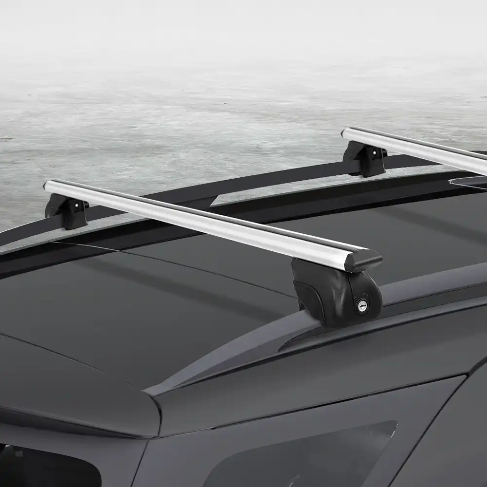 Giantz Universal Car Roof Rack 1390mm Upgraded Holder Cross Bars Aluminium Silver Adjustable Car 90kgs load Carrier
