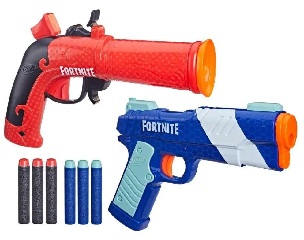 Nerf Fortnite Dual Pack Includes 2 Fortnite Blasters and 6 Nerf Elite Darts