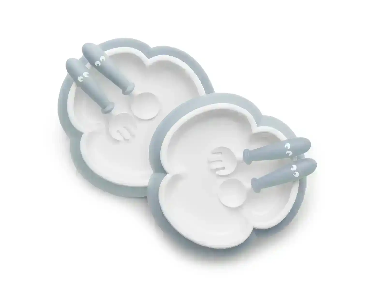 BabyBjorn Baby Plate - Spoon and Fork - Powder Blue 2-pack