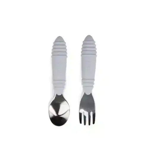 Bumkins Spoon and Fork - Grey
