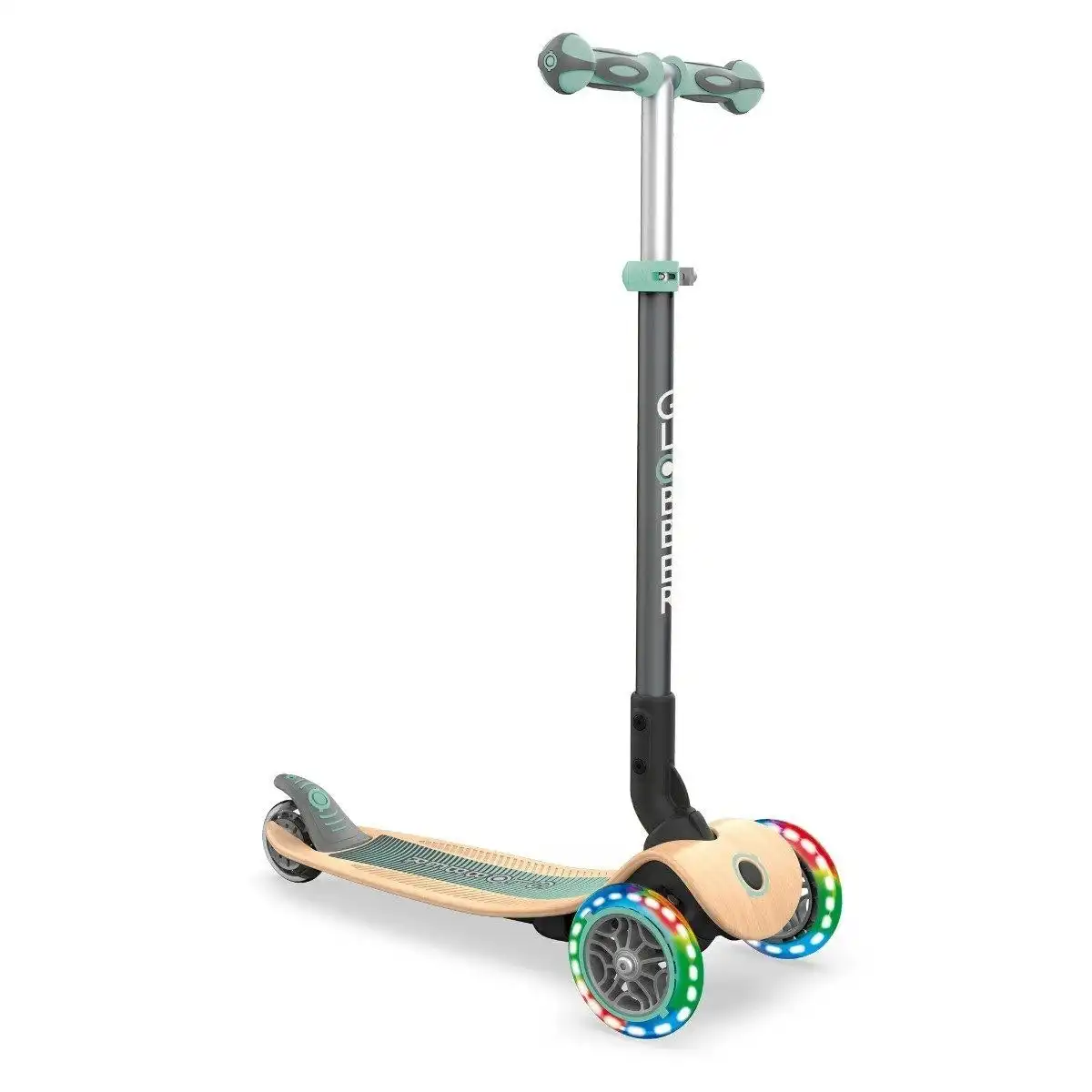 Globber Primo Foldable Wood Scooter with Light - Mint