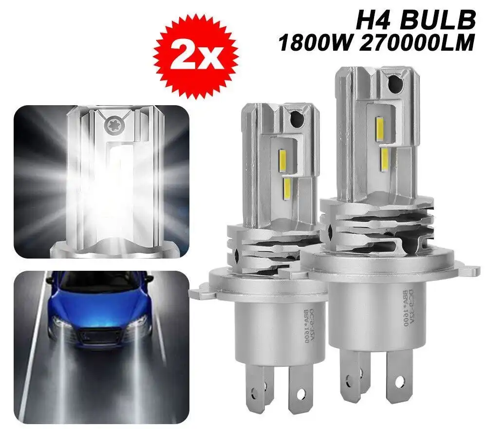 2X 1600LM LED H4 Headlight Globes Bulbs Conversion Kit Car Light High Low Beam