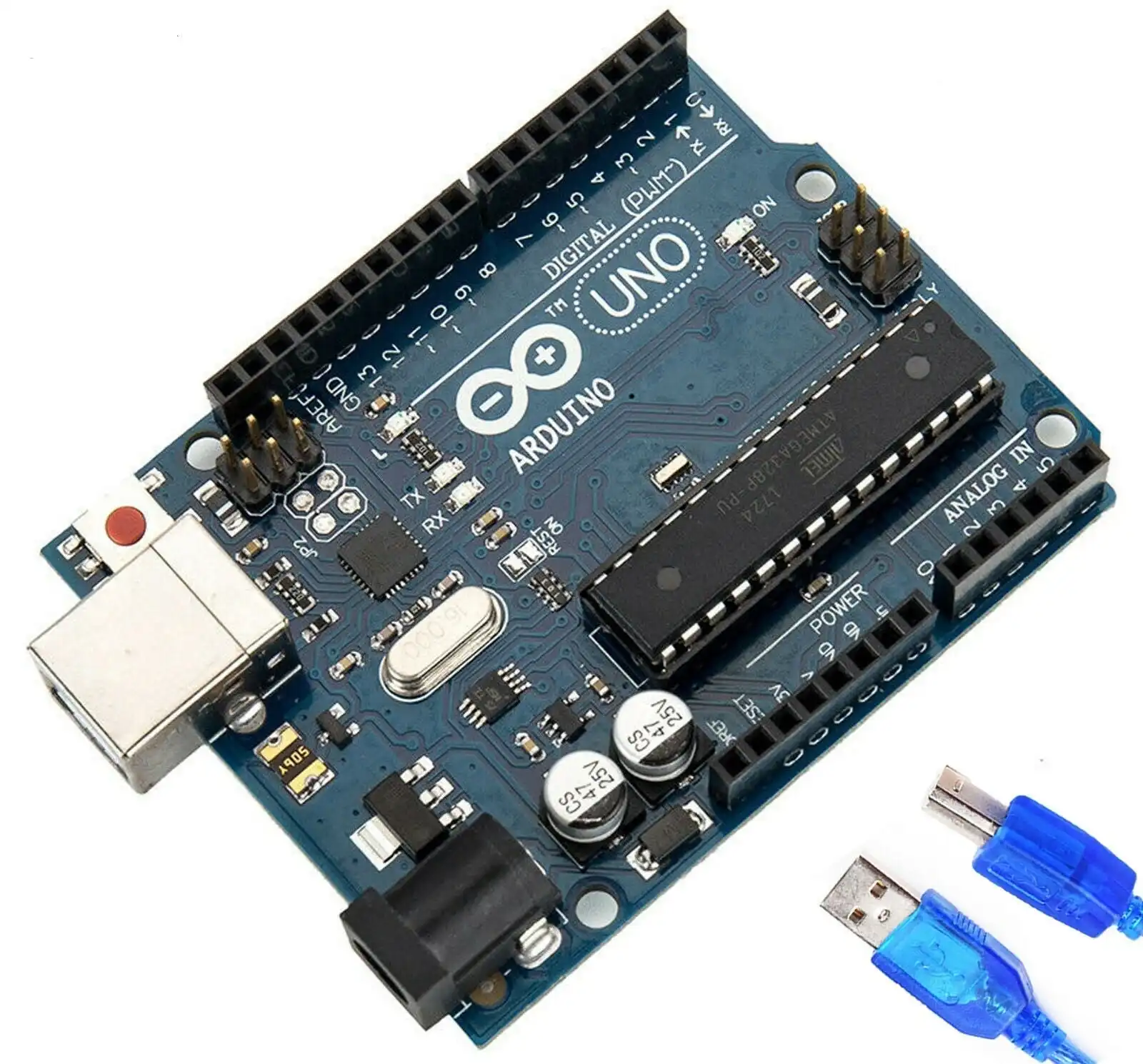 Arduino Compatible Generic Uno R3 Atmel ATmega328 Microcontroller Board With USB Cable