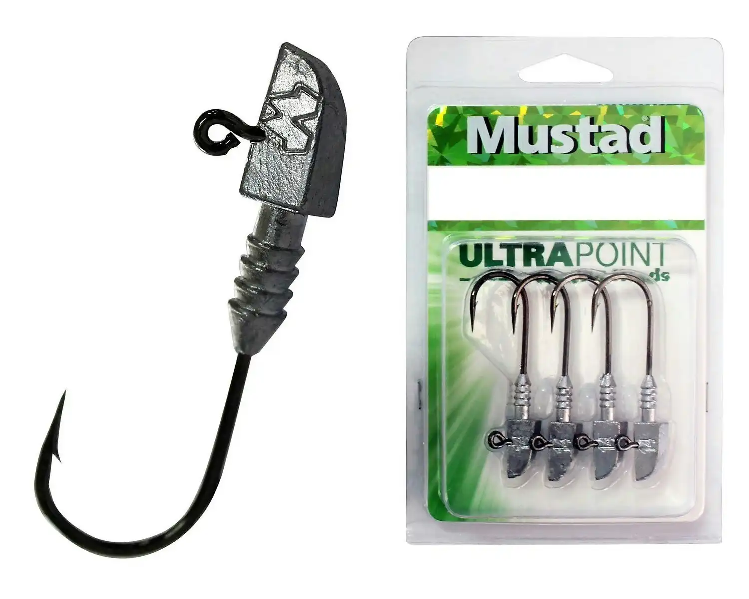 1 Packet of Size 5/0 Mustad Darter Jigheads - Choose the Weight