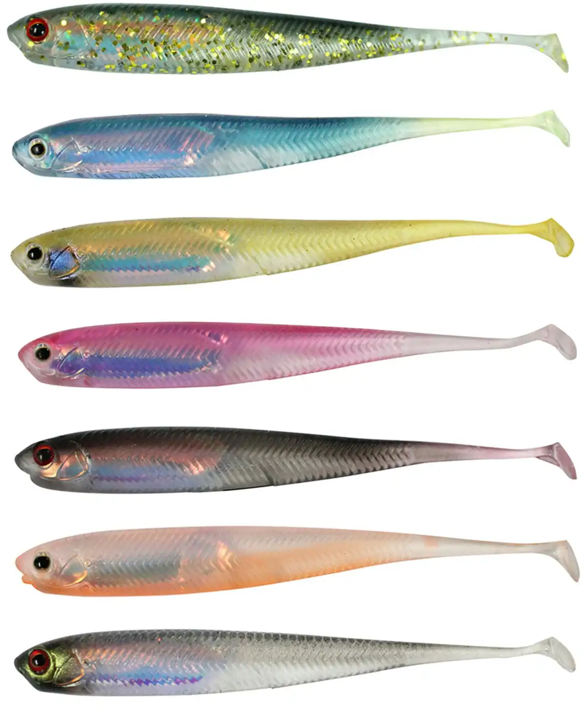 5 Pack of 130mm Zerek Live Flash Minnow Wriggly Soft Plastic Fishing Lure