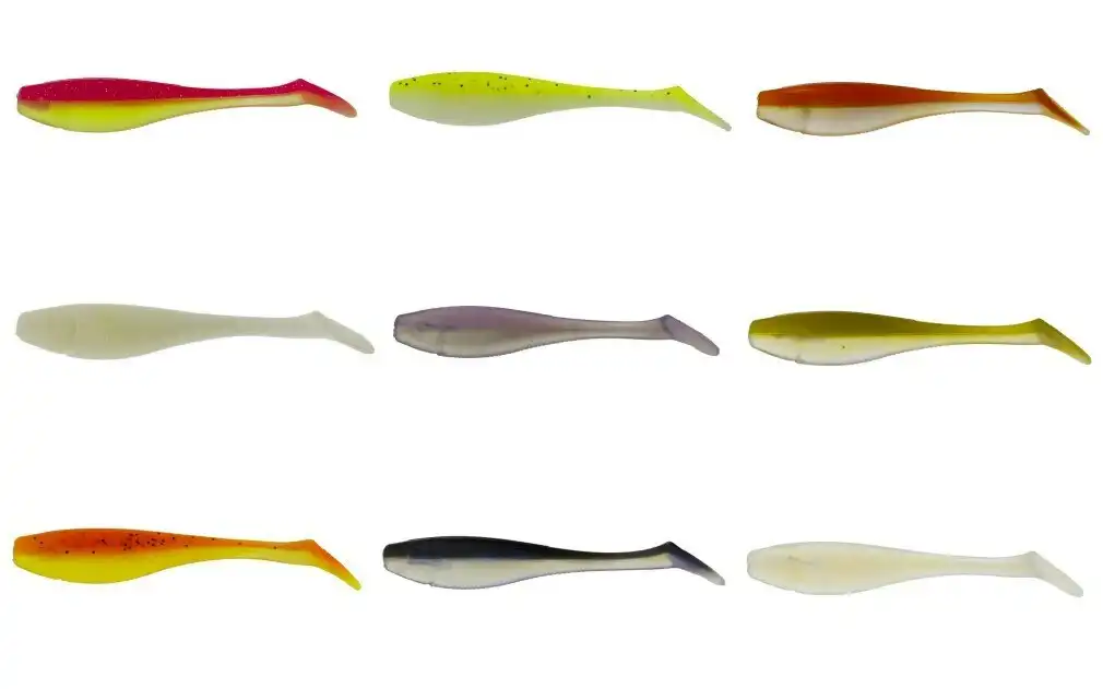 7 Pack of 4 Inch McArthy Paddle Tail Soft Plastic Fishing Lures