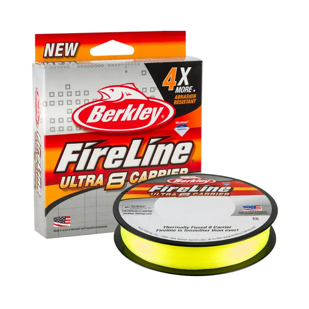 300m Spool of Berkley Fireline Ultra 8 Flame Green Braided Fishing Line