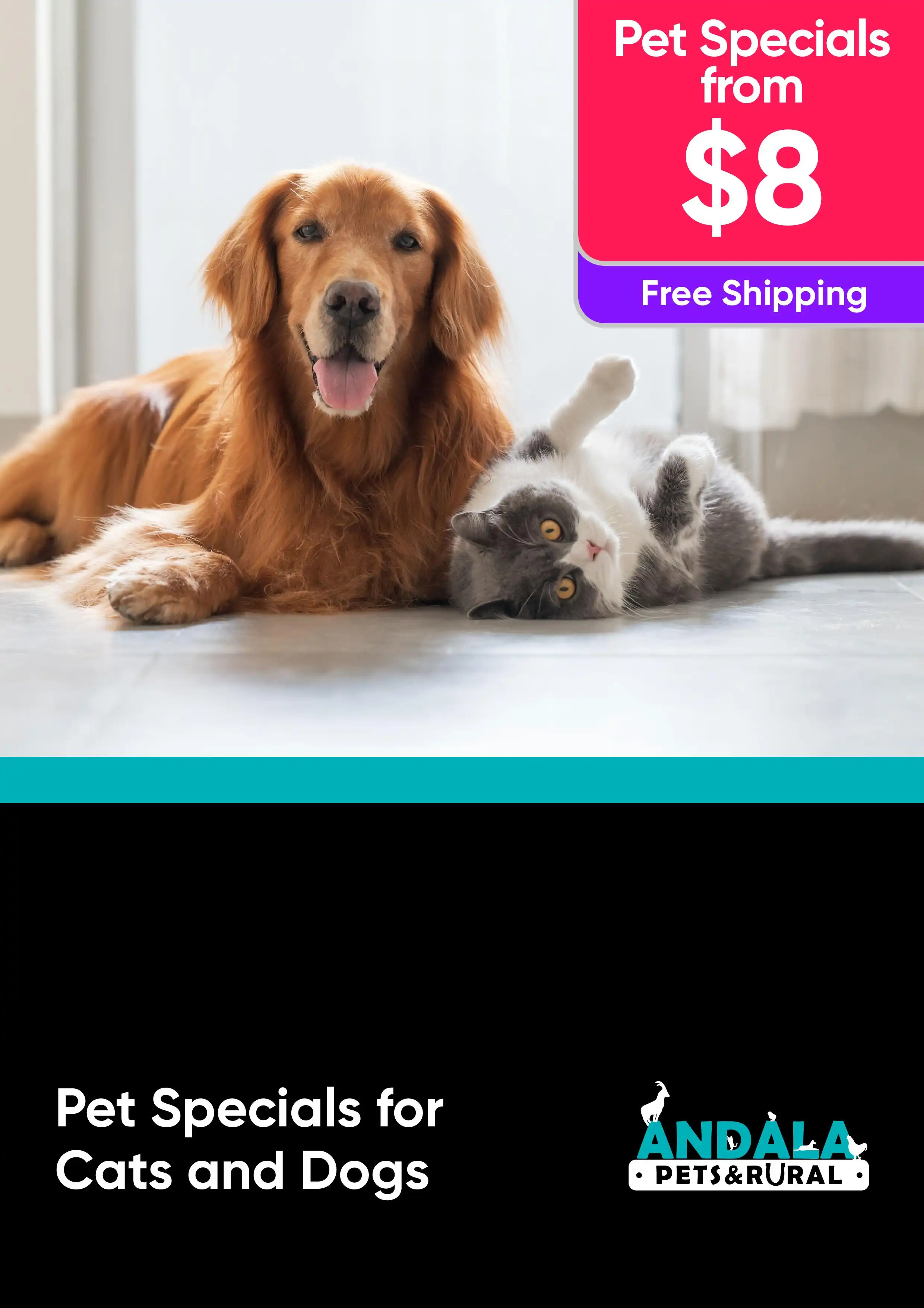 Pet Supply Sale for Cats and Dogs - specials from $8 - Free Shipping