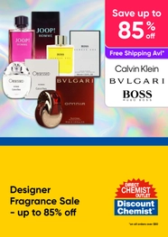 Designer Fragrance Sale - Calvin Klein, Bvlgari, Hugo Boss - up to 85% off