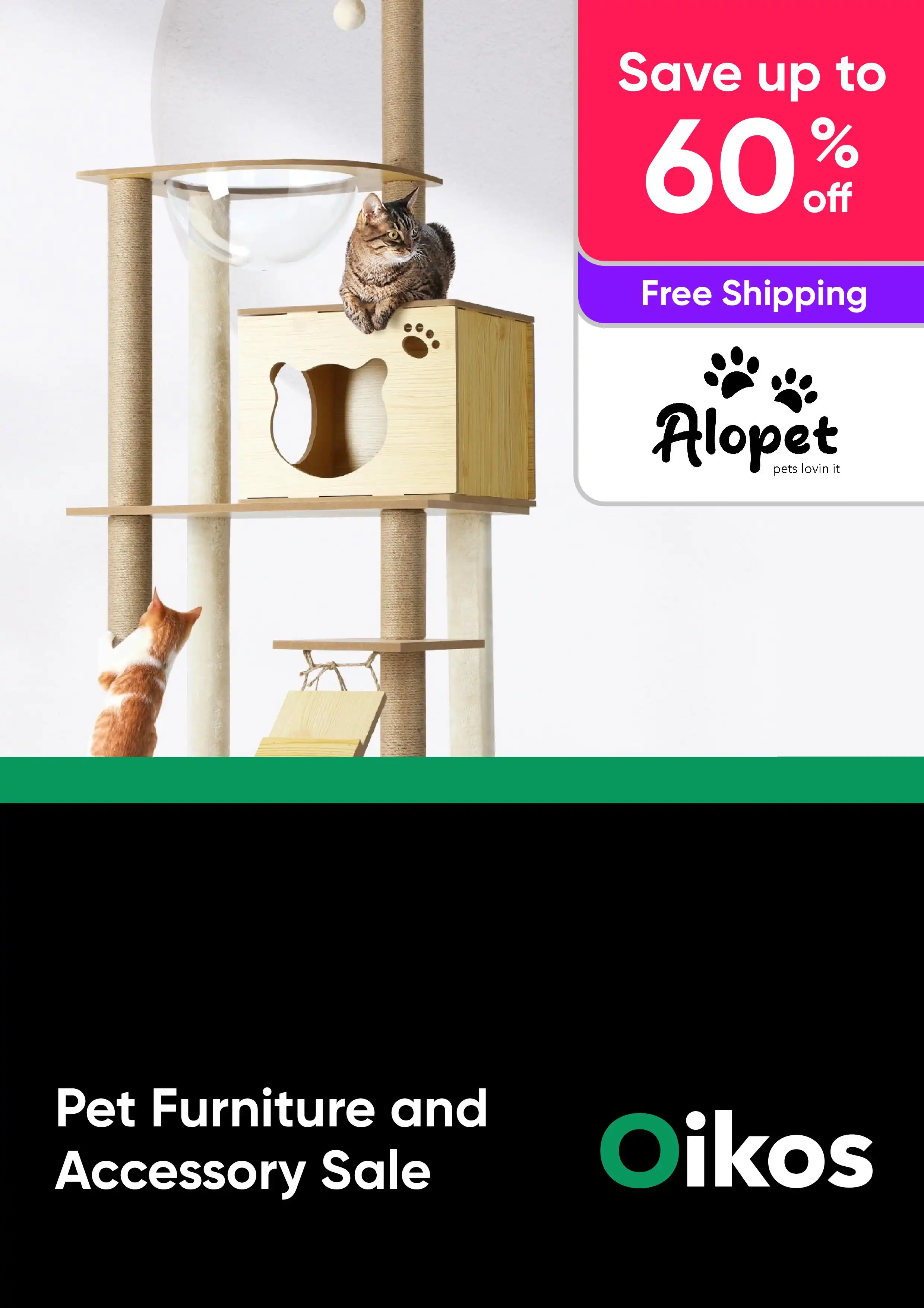 Pet Furniture and Accessory Sale - Kennels, Scratching Towers, Coops and More - Alopet - Up to 60% Off 