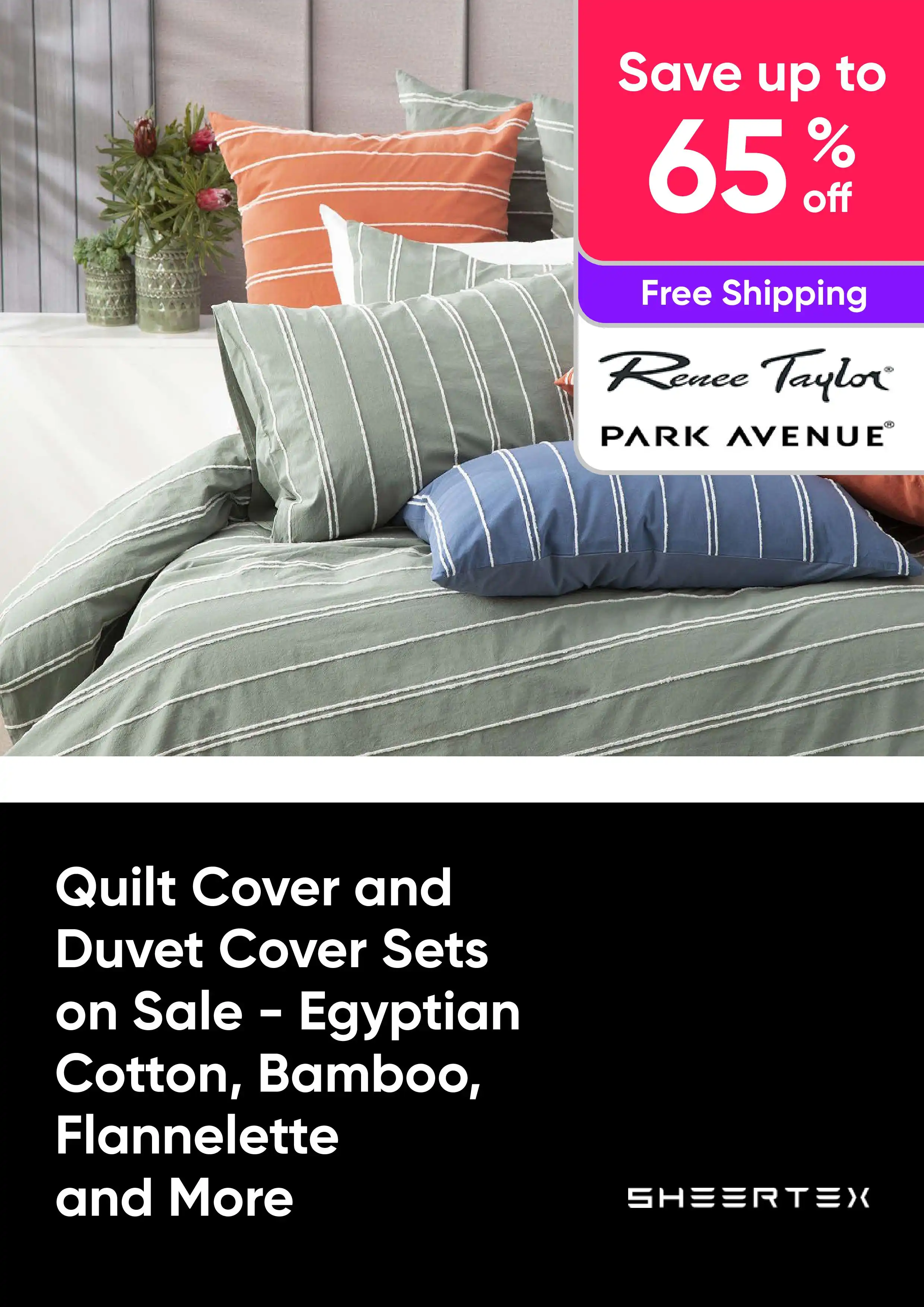 Quilt Cover and Duvet Cover Sets on Sale - Egyptian Cotton, Bamboo, Flannelette and More - Up to 65% Off