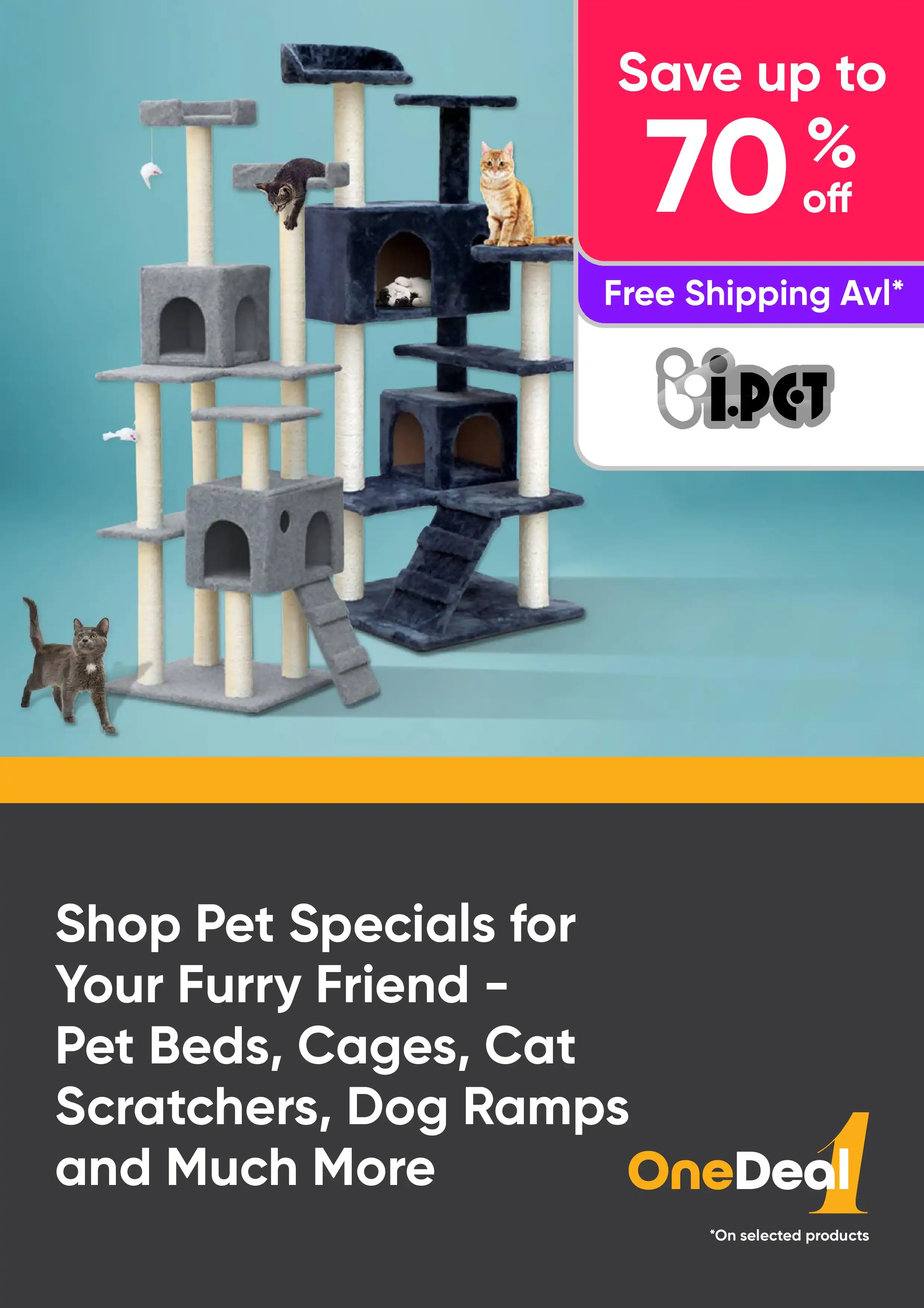 Shop Pet Specials for Your Furry Friend - Pet Beds, Cages, Cat Scratchers, Dog Ramps and Much More - Save up to 70% Off