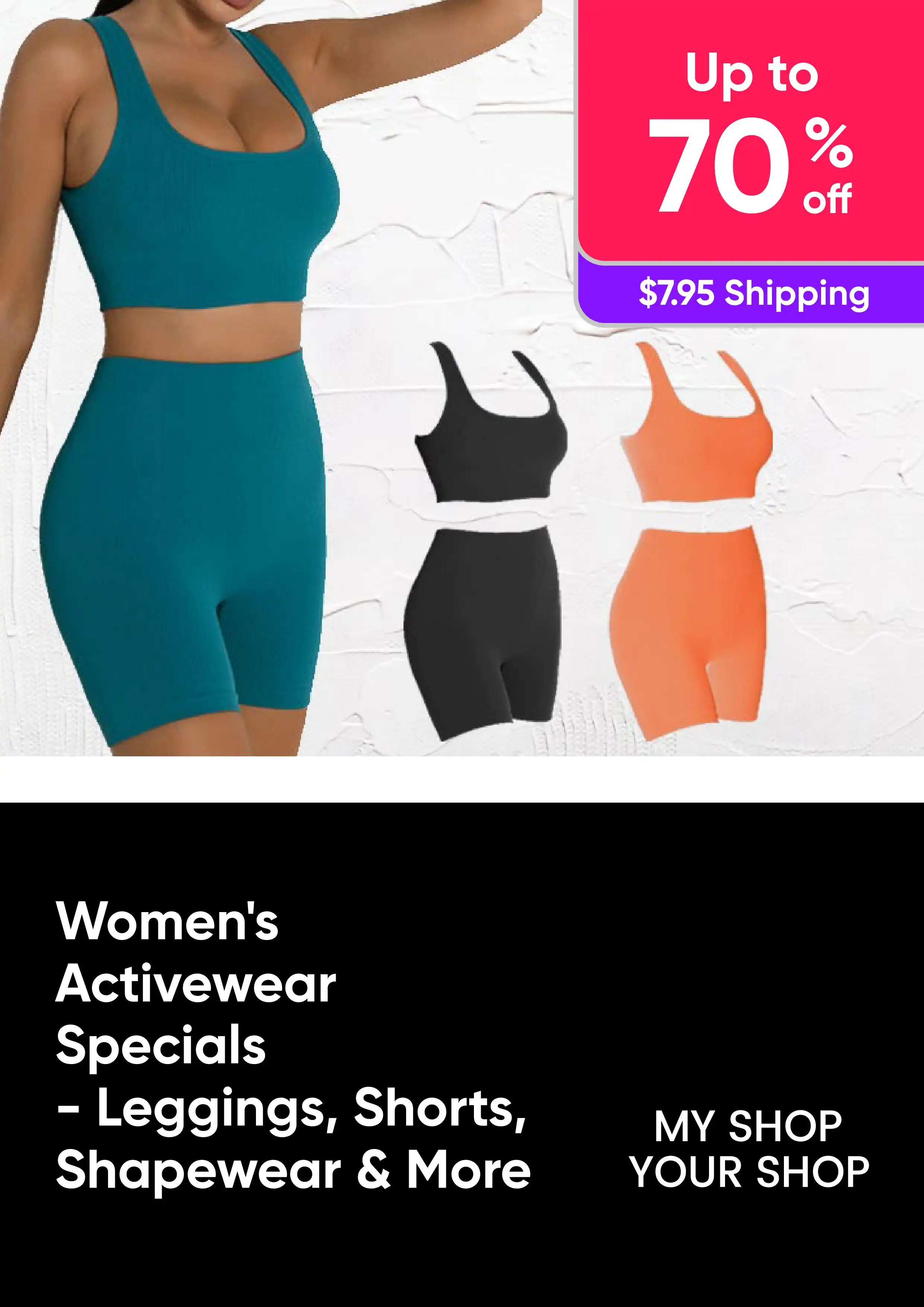 Women's Activewear Specials - Shop Leggings, Shorts, Shapewear and More - Save up to 70% Off