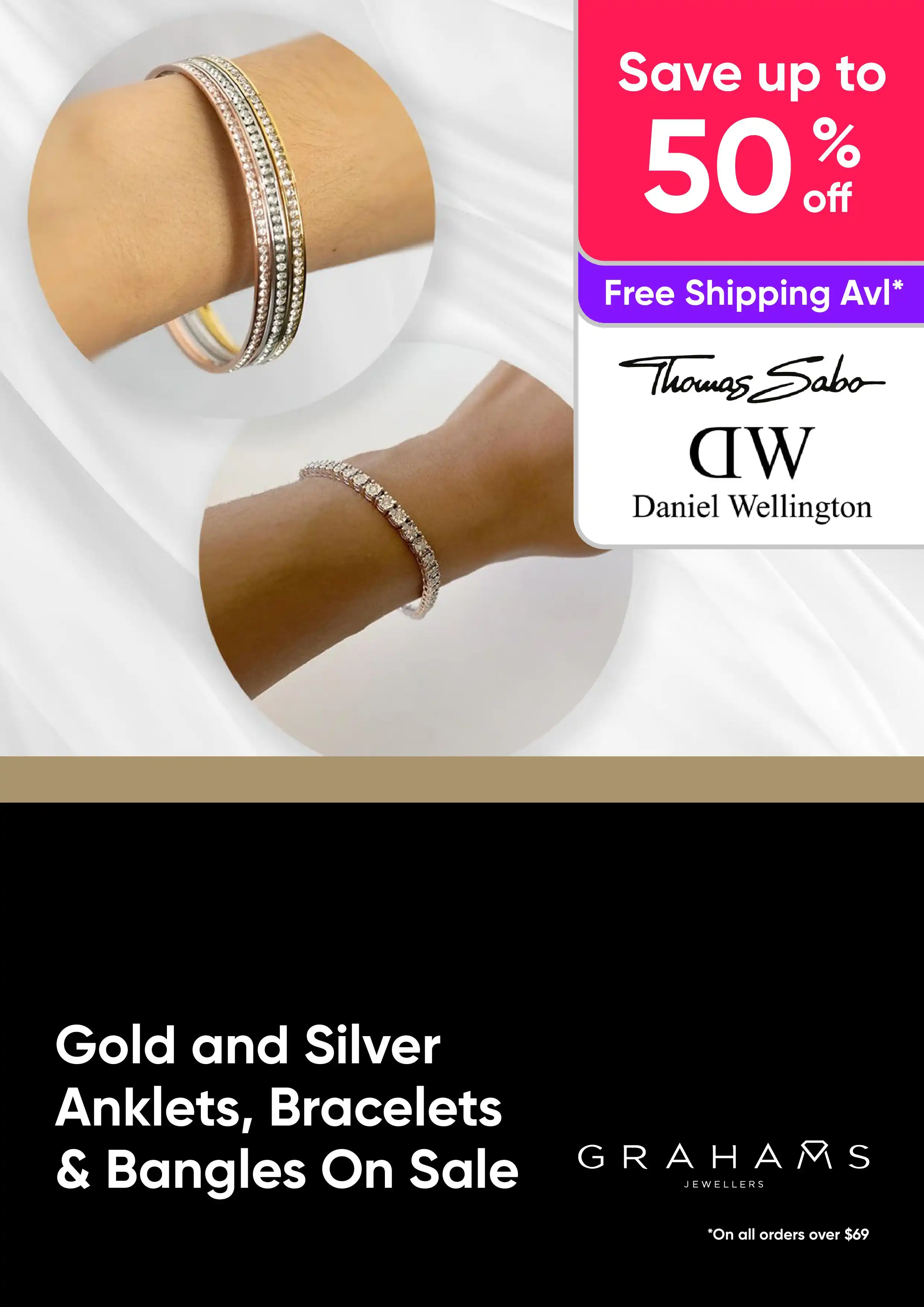 Gold and Silver Anklets, Bracelets & Bangles On Sale - Save Up to 50% Off