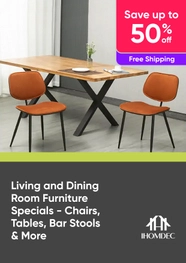 Living and Dining Room Furniture Specials - Save Up To 50% Off RRP on Chairs, Tables, Bar Stools and More