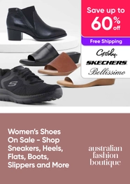 Womens Shoes On Sale Up to 60% Off RRP - Shop Sneakers, Heels, Flats, Boots, Slippers and More