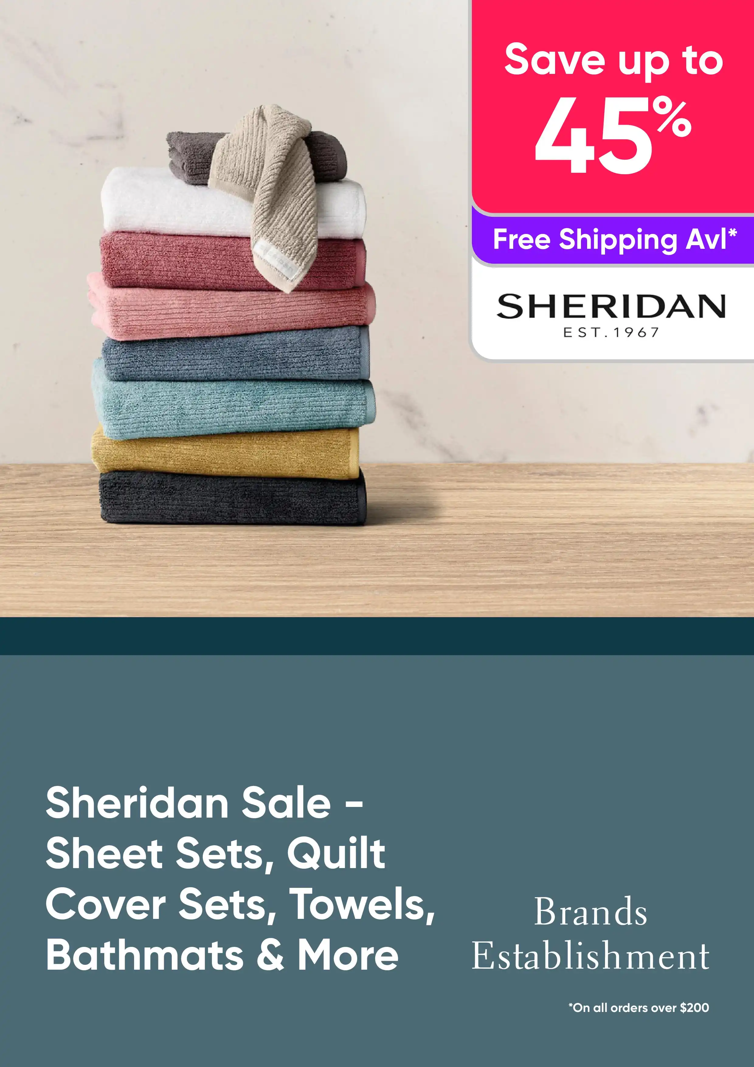 Sheridan Sale - Save up To 45% On Sheet Sets, Quilt Cover Sets, Towels, Bathmats & More