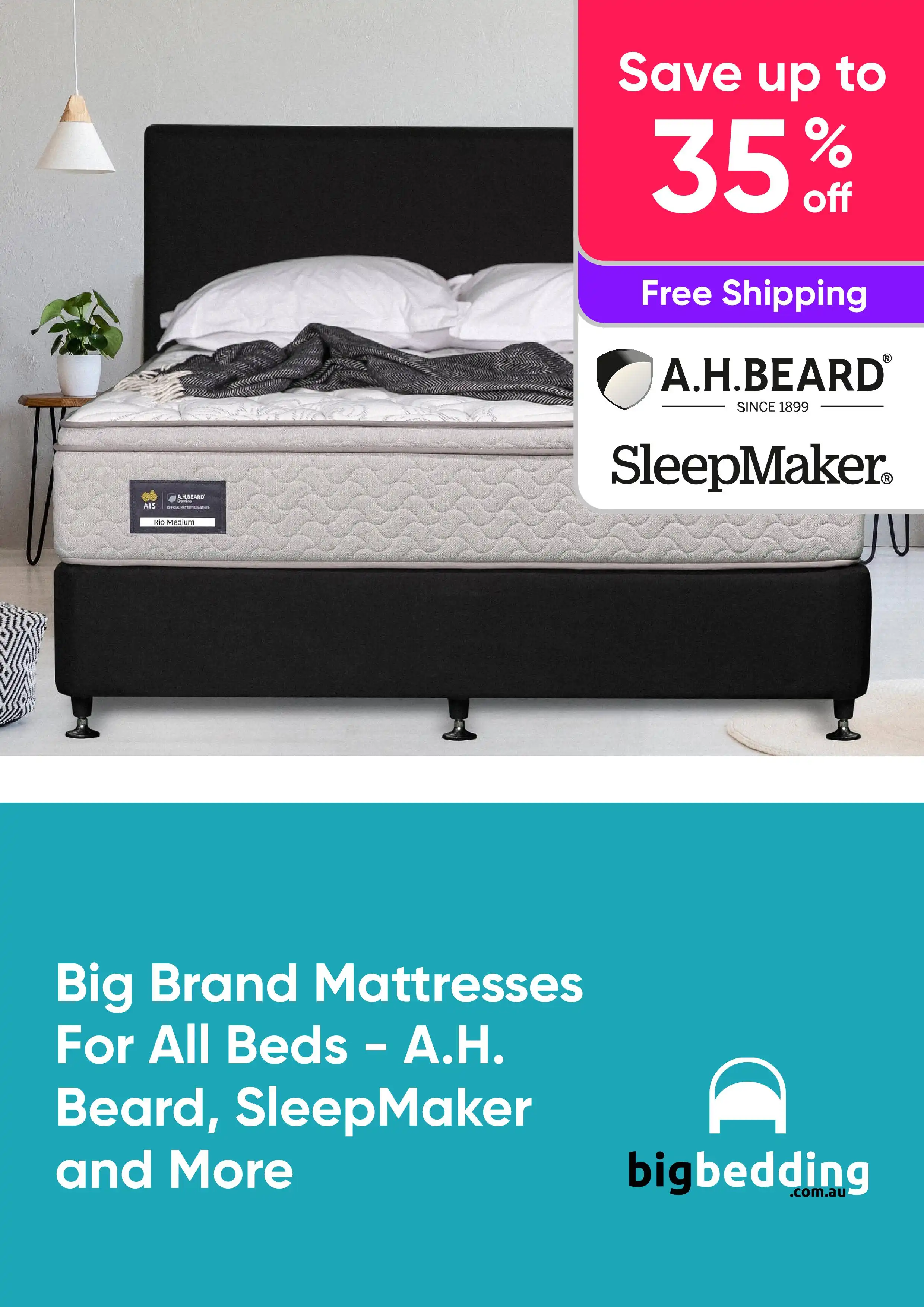Save up to 35% on Big Brand Mattresses For All Beds - Shop A.H. Beard, SleepMaker