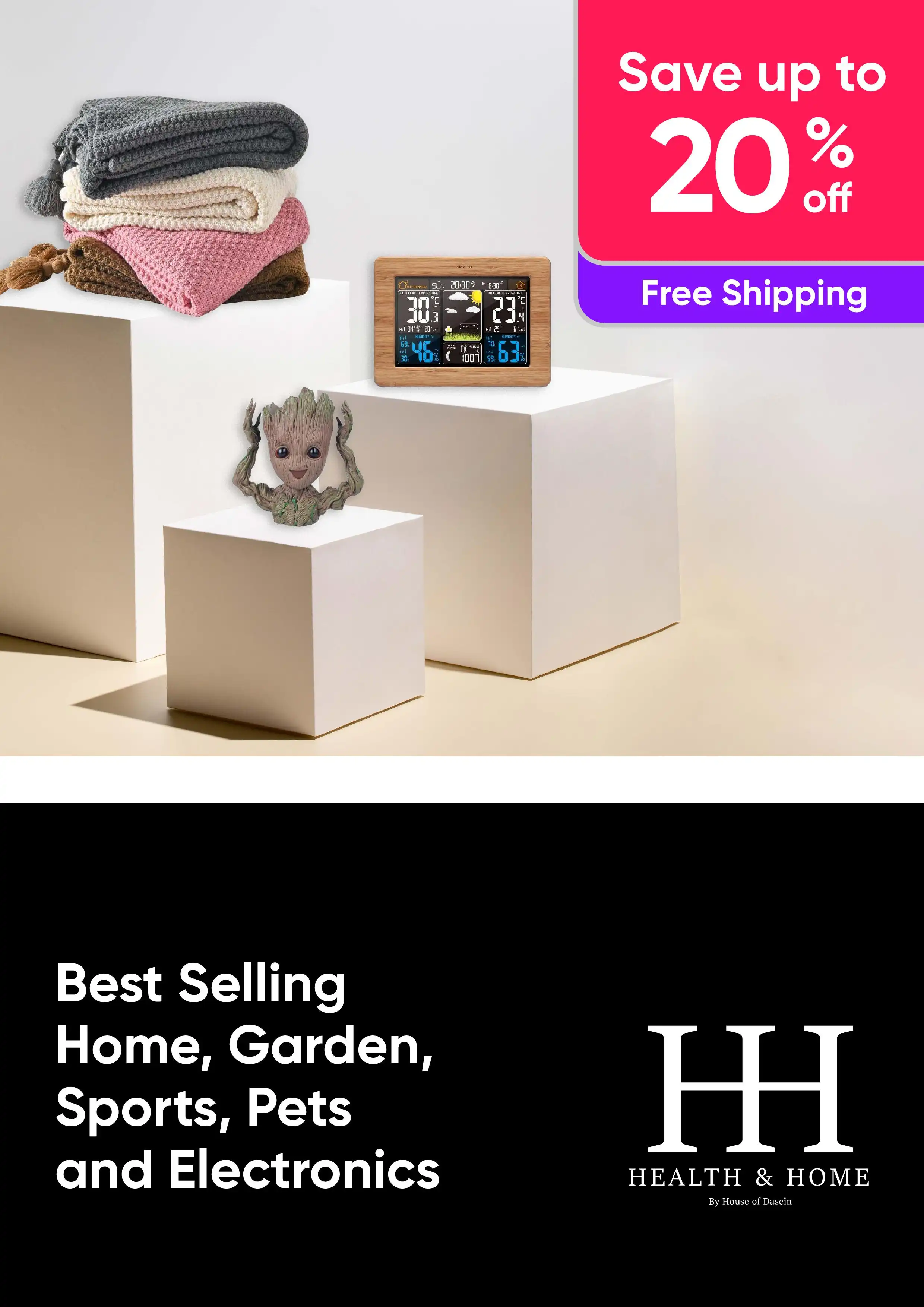 Save Up to 20% off Best Selling Home and Garden, Sports, Pets and Electronics