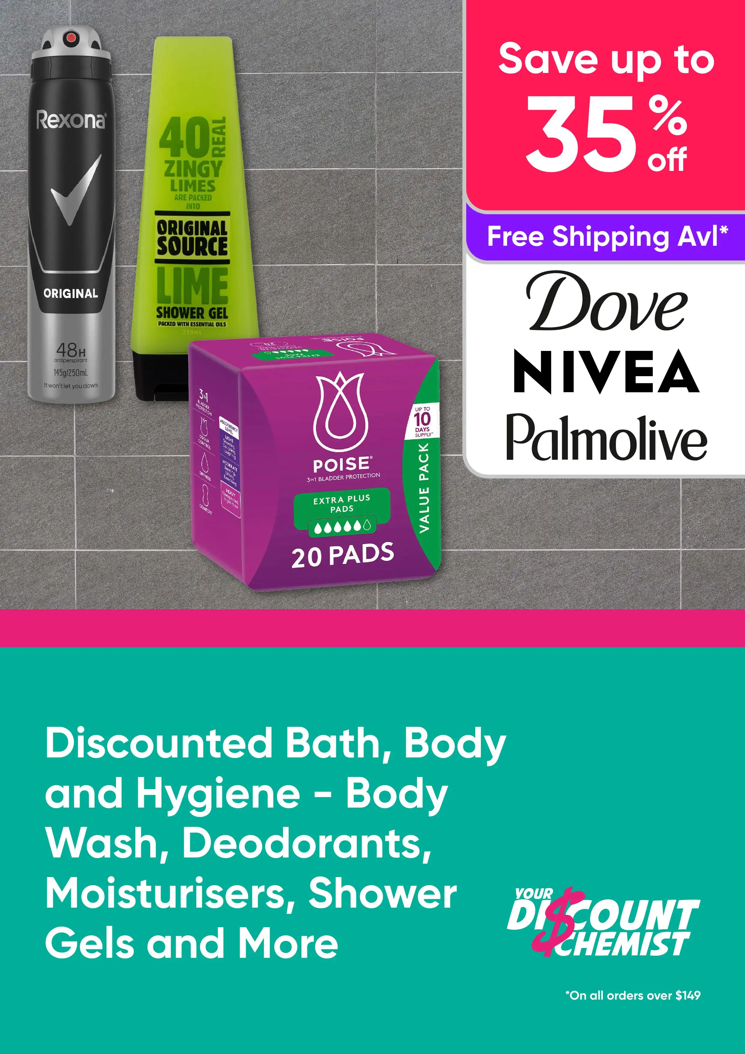 Discounted Bath, Body and Hygiene Up to 35% Off- Shop Body Wash, Deodorants, Shower Gels and More
