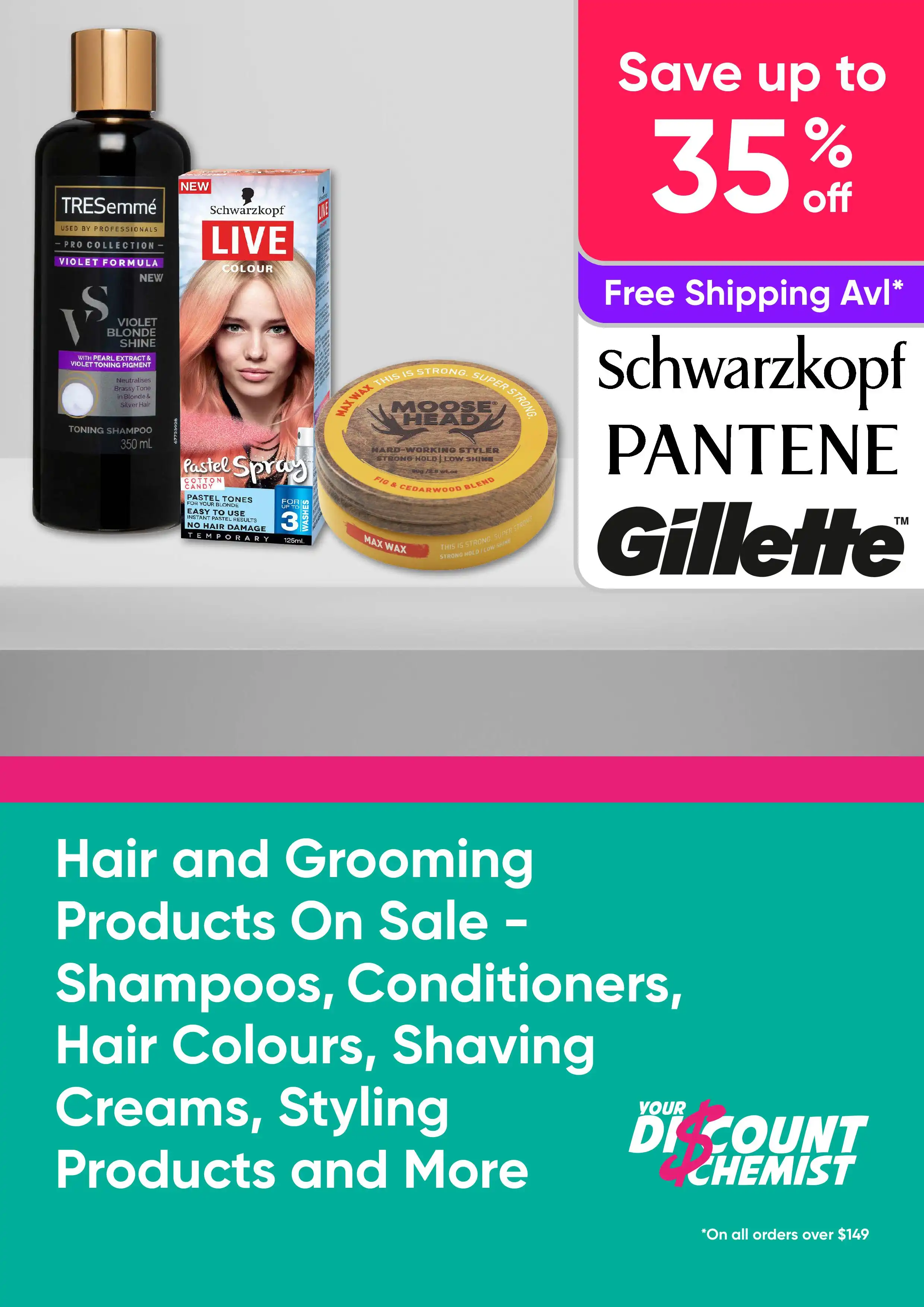 Hair and Grooming Products On Sale - Save Up to 35% Off Shampoos, Hair Colours and More