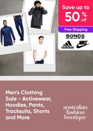 Save up to 50% Off A Range of Men's Clothing | Shop Activewear, Hoodies, Pants, Shorts and More