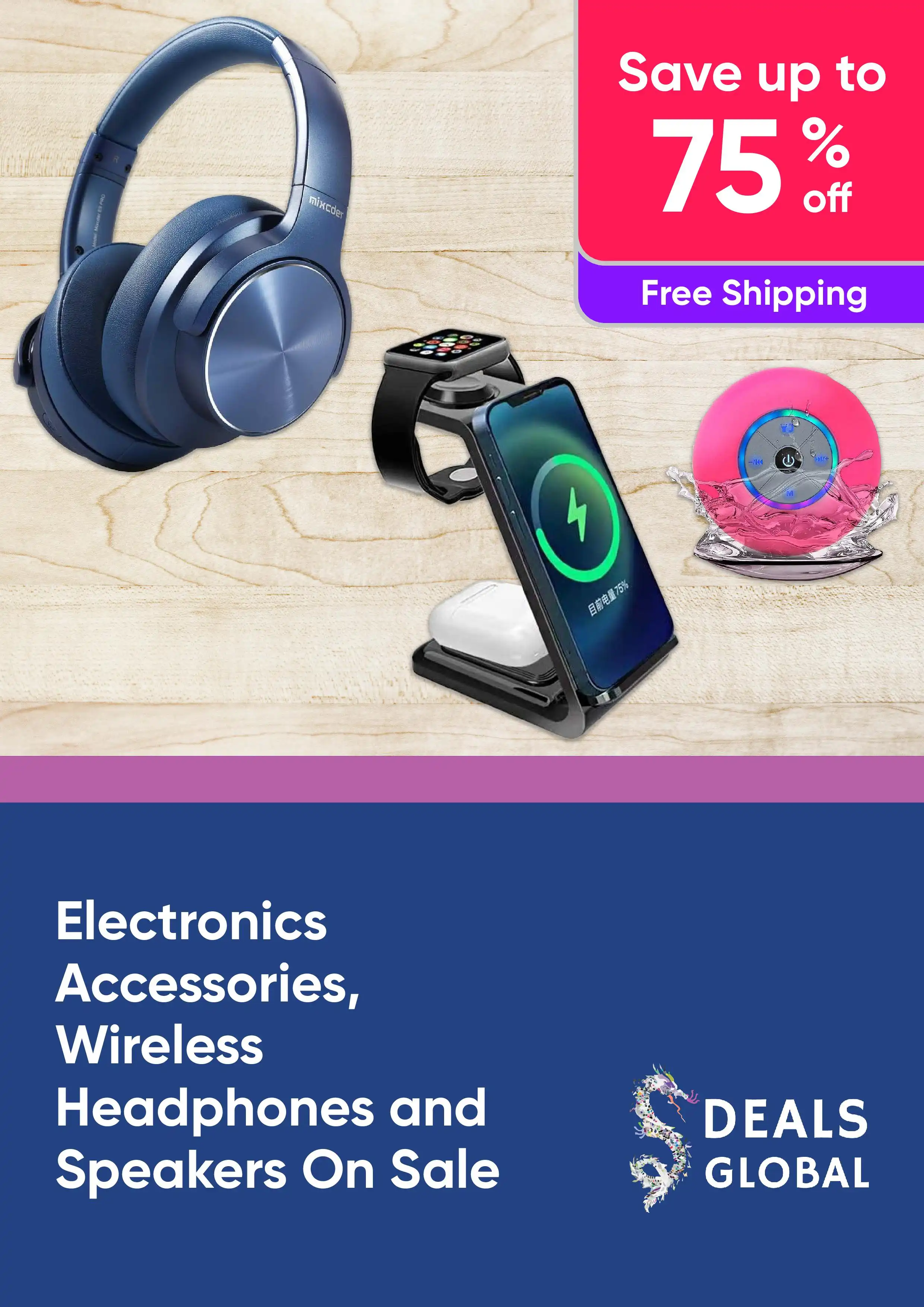 Electronic Accessories, Wireless Headphones and Speakers On Sale - Save up to 75% Off