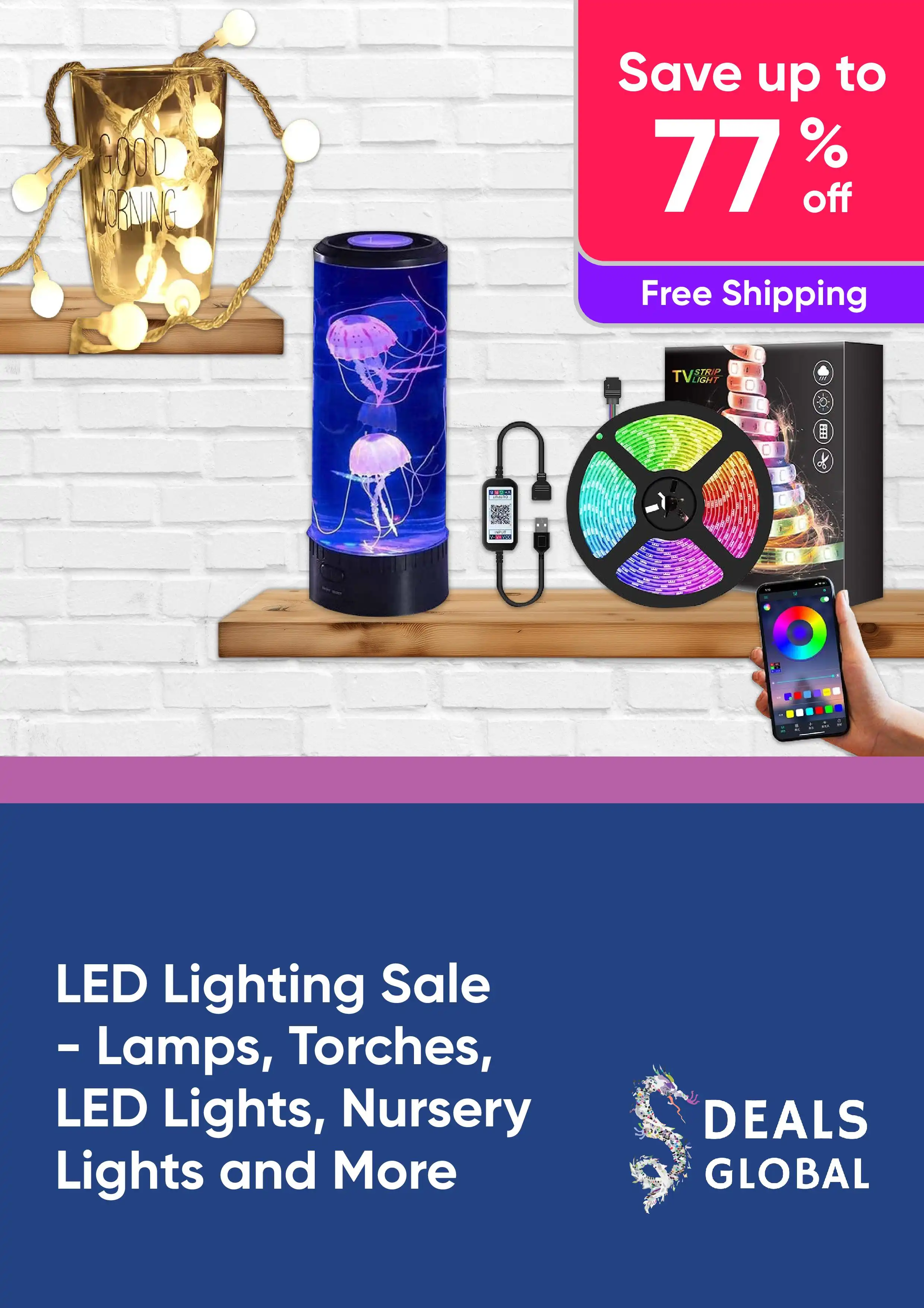 LED Lighting Sale - Shop and Save up to 77% Off Lamps, Torches, LED Lights, Nursery Lights and More