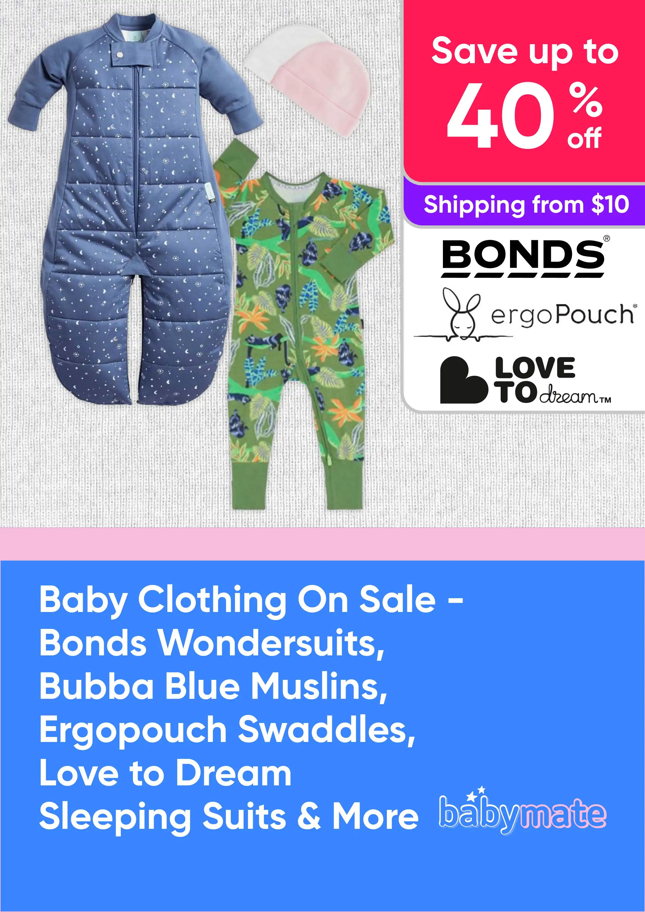 Baby Clothing On Sale - Shop Bonds Wondersuits, Bubba Blue Muslins & More