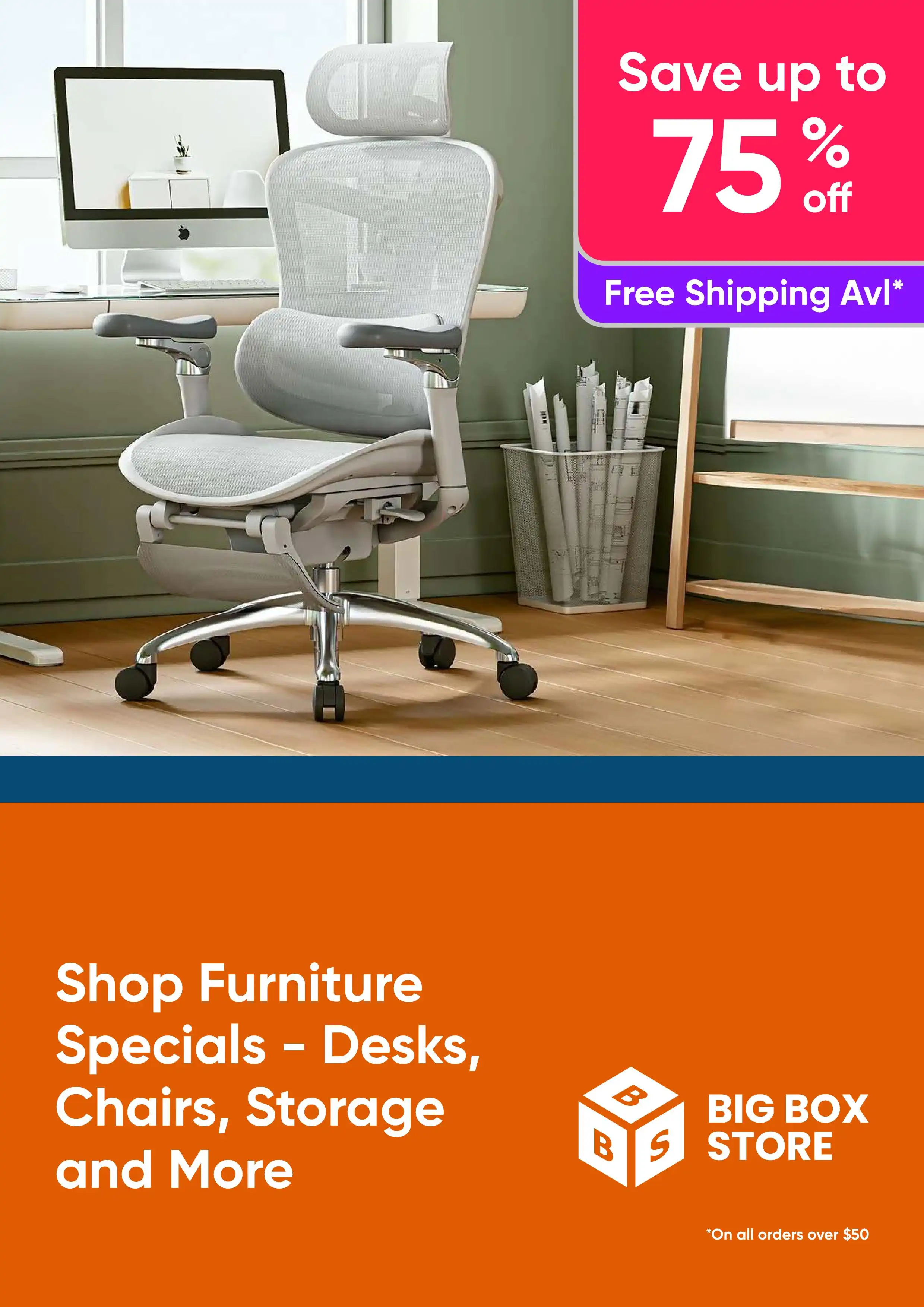 Shop Furniture Specials - Save Up to 75% Off a Range of Desks, Chairs, Storage