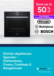 Appliances Online Kitchen Appliances Specials - Save Up to 50% RRP On Dishwashers, Oven & Rangehood