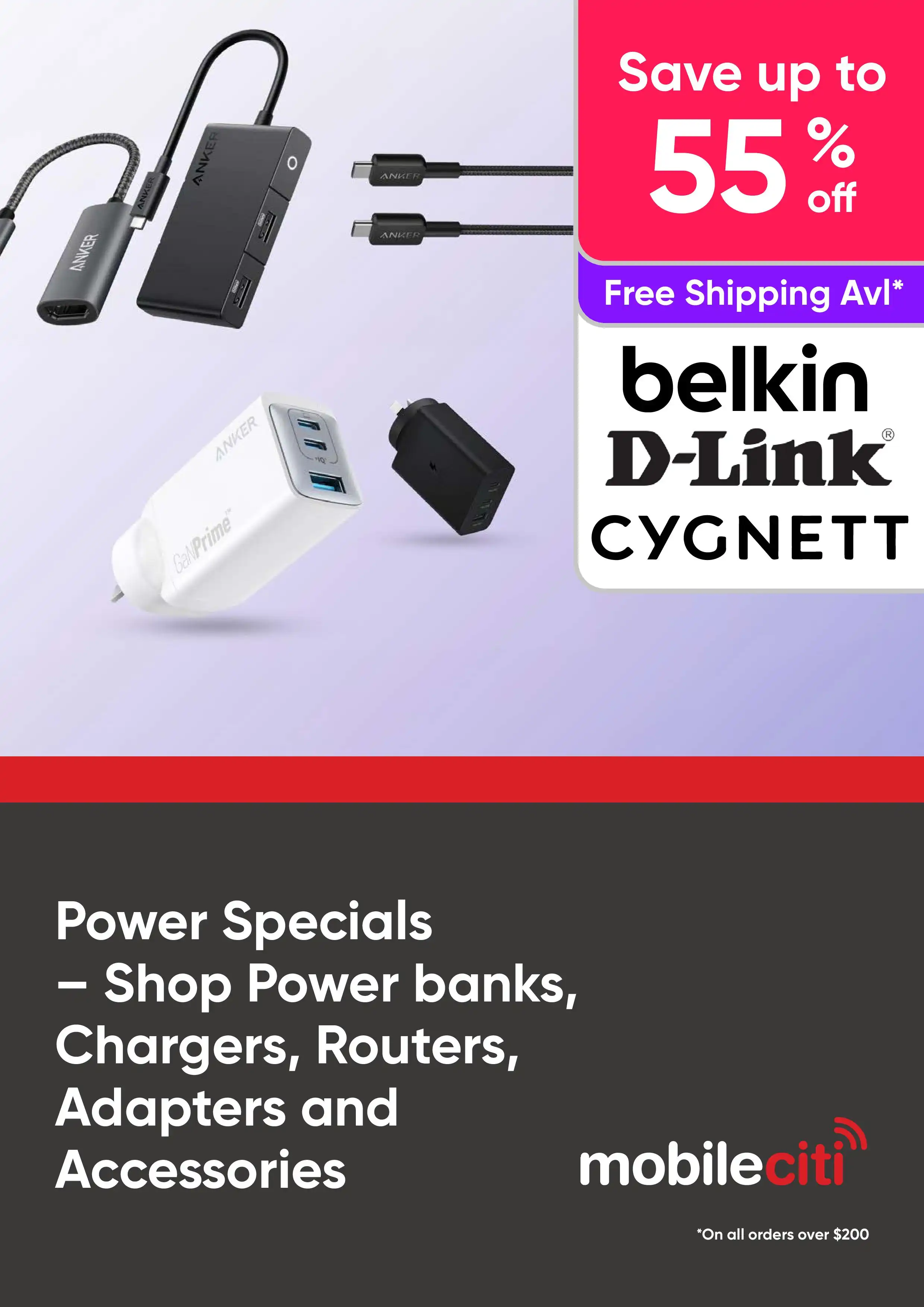 Power Specials - Save Up To 55% Off Power banks, Chargers, Routers, Adapters and Accessories