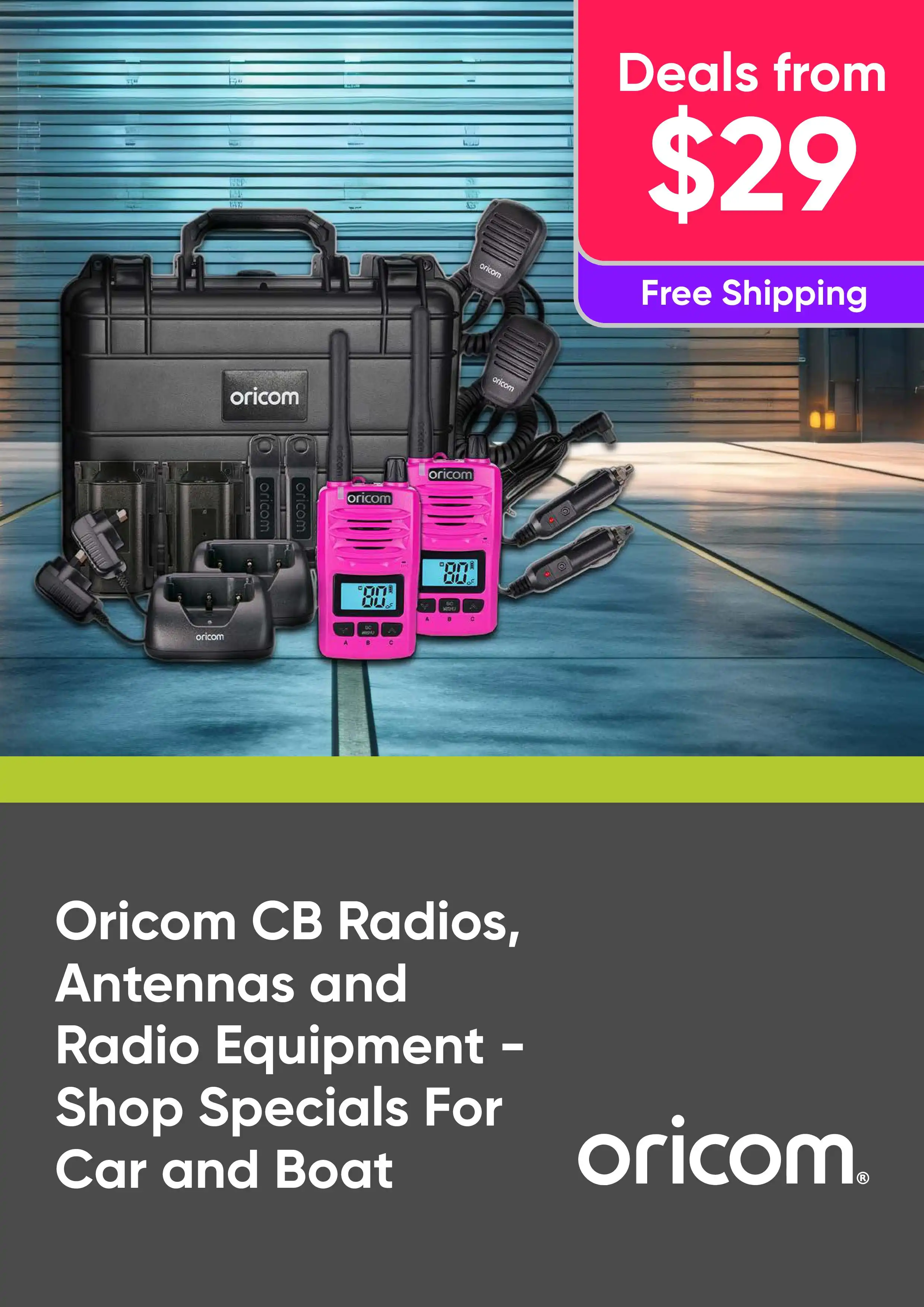 Oricom CB Radios, Antennas and Radio Equipments - Car and Boat