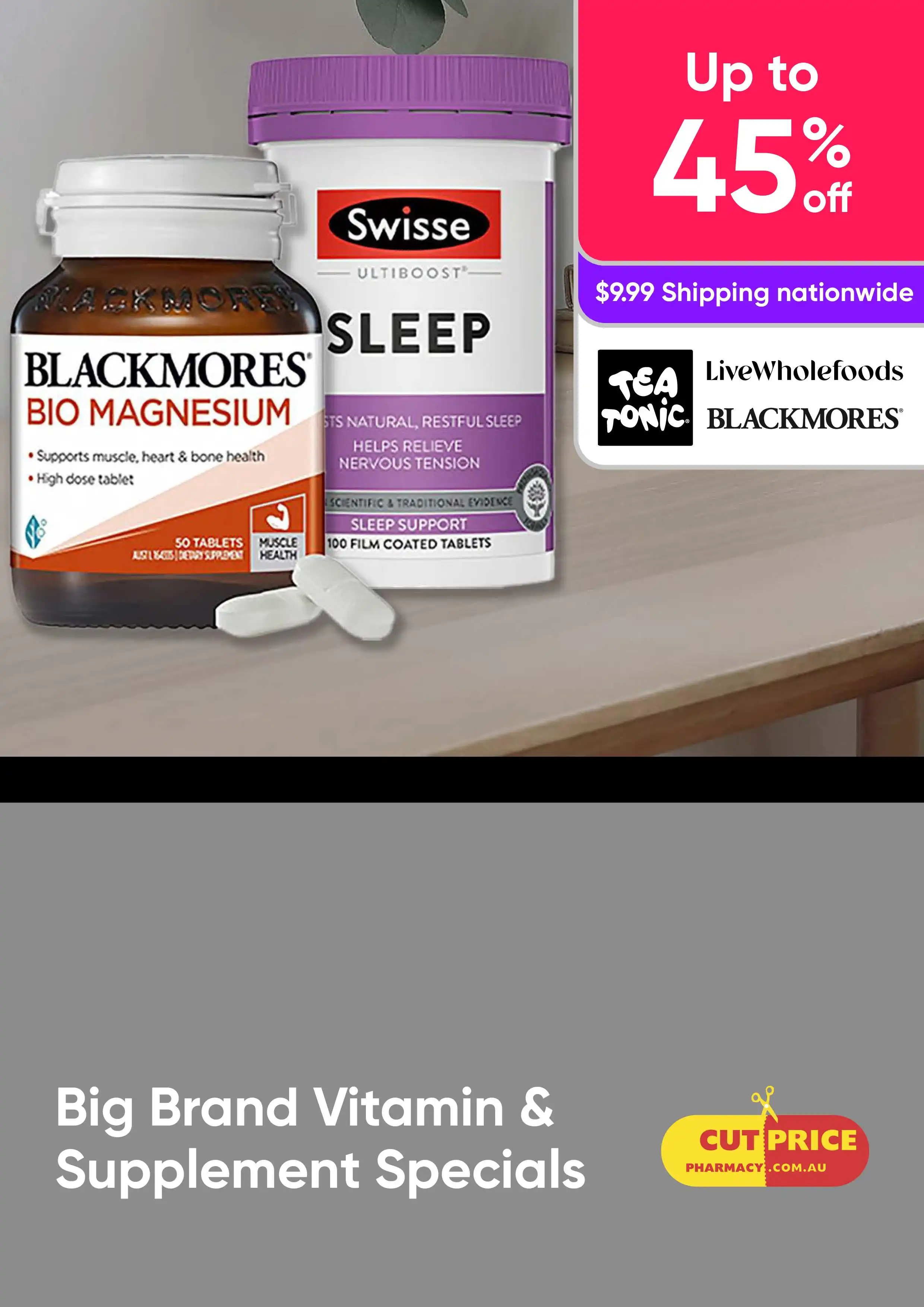 Big Brand Vitamin & Supplements Up to 45% Off