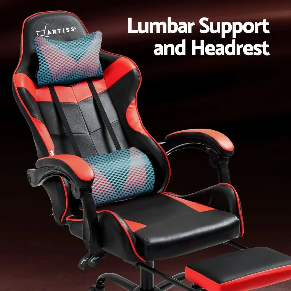 Artiss Gaming Office Chair Recliner Footrest Red One Deal Lasoo