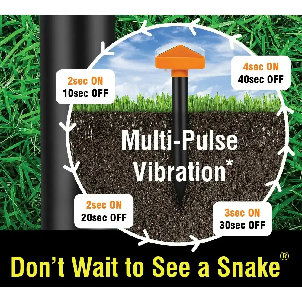 Snake Repellents Premium Solar with Multi-Pulse Vibration and Garden Light 4-PACK