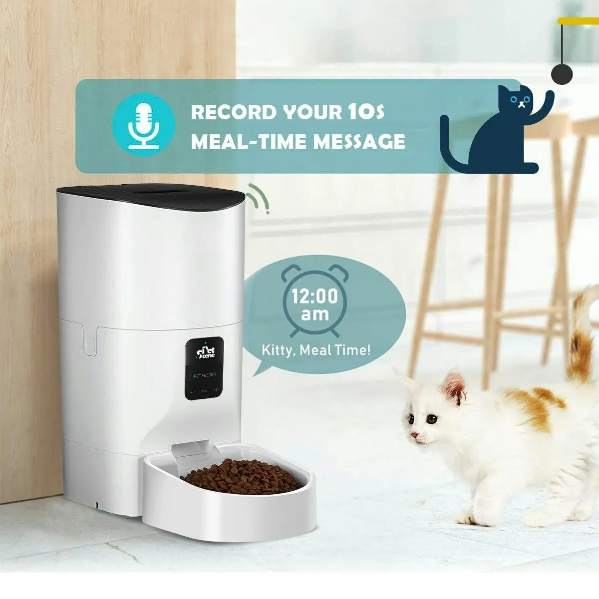 Pet Scene 9L Automatic Pet Feeder Wi-Fi Smart Cat Dog Feeder with
