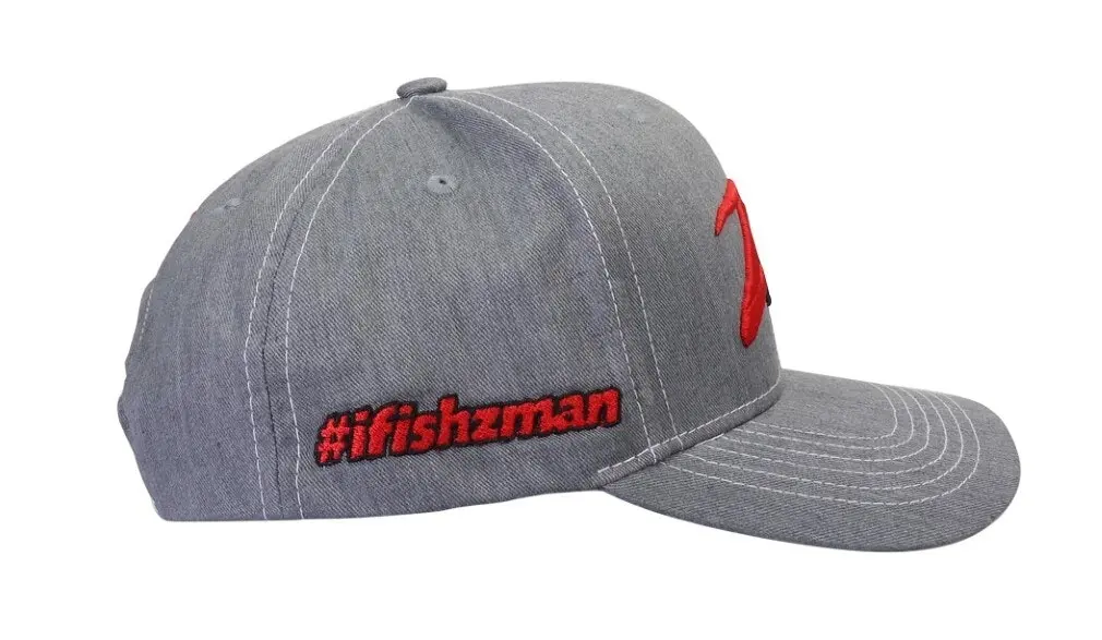 Zman Heather Grey Premium Cap Fishing Hat with Snap Closure