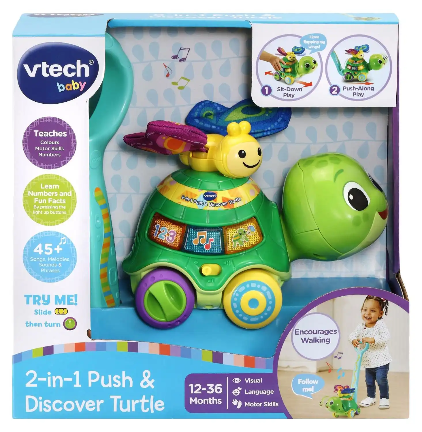 VTech 2-In-1 Push &amp; Explore Turtle