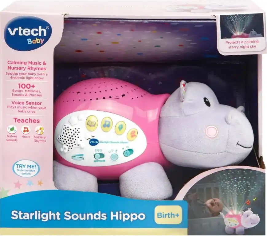 VTech Little Friendlies Starlight Sounds Hippo Pink