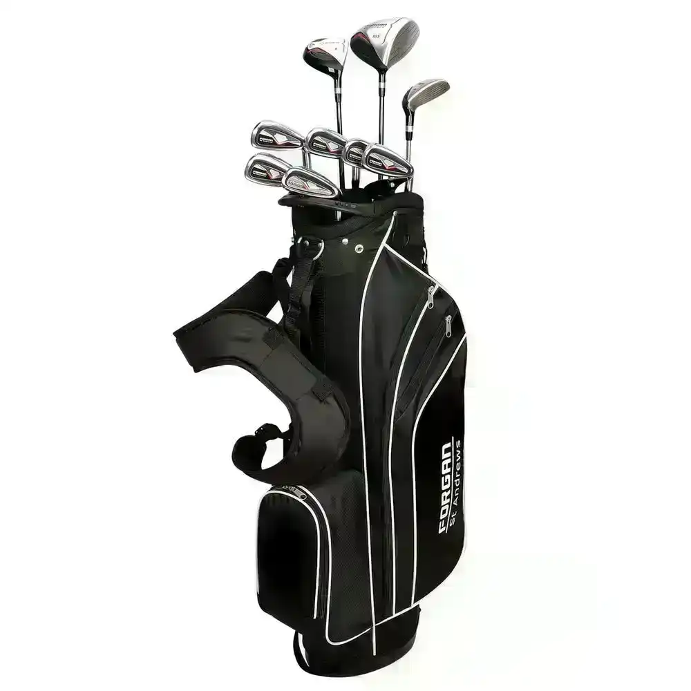 Forgan of St Andrews F100 +1 Inch Golf Clubs Set with Bag, Graphite/Steel, Stiff Flex, Mens Right Hand