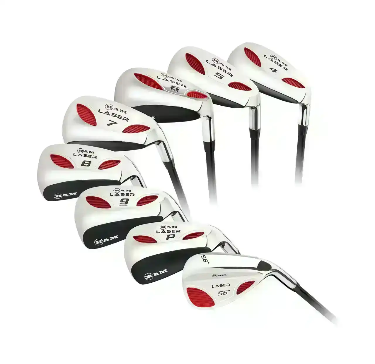 RAM Golf Laser Steel Hybrid Irons Set 4-SW (8 Clubs) - Mens Left Hand - Regular Flex