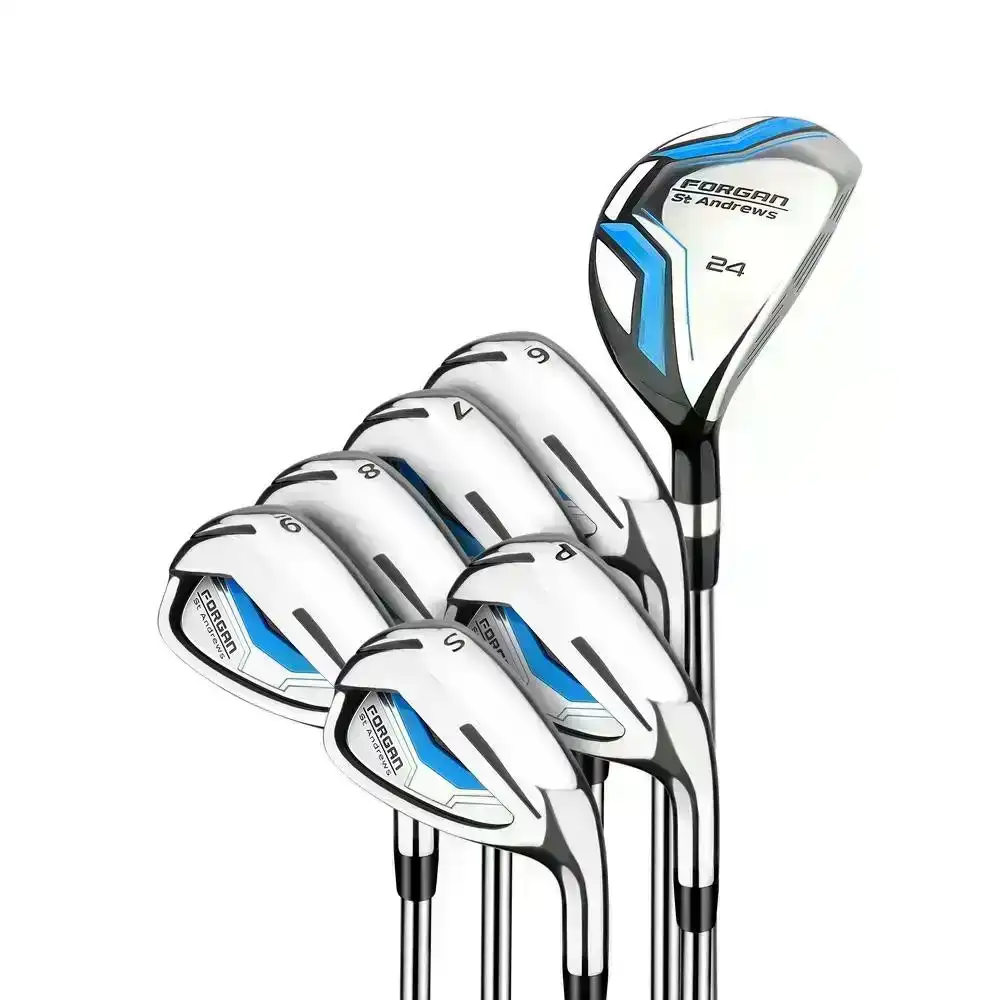 Forgan of St Andrews F200 Stainless Steel Iron Set with Hybrid, Mens Left Hand, Steel Shafts