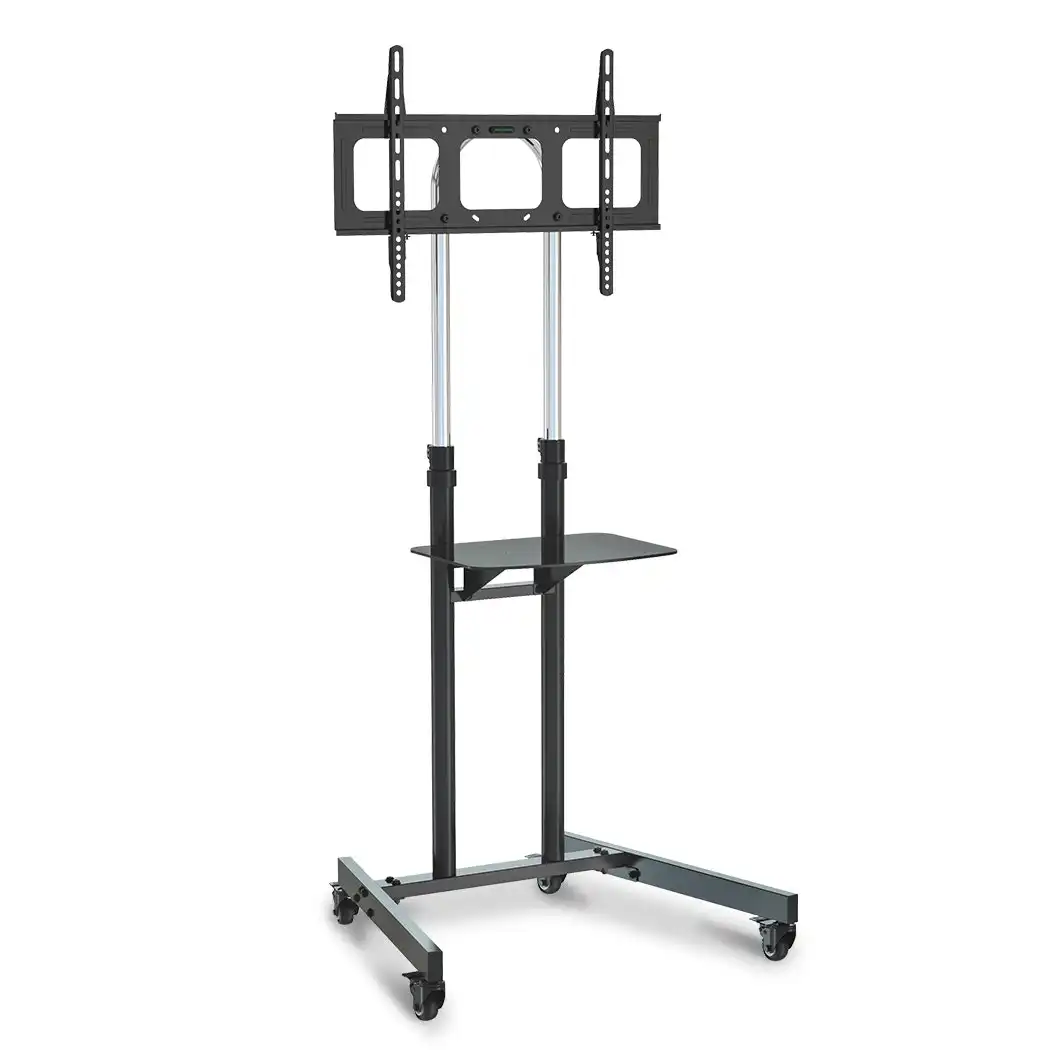 Fortia TV Stand Mobile Mount 37-70 Inch Tall Universal Rolling Trolley Black 65 Inch