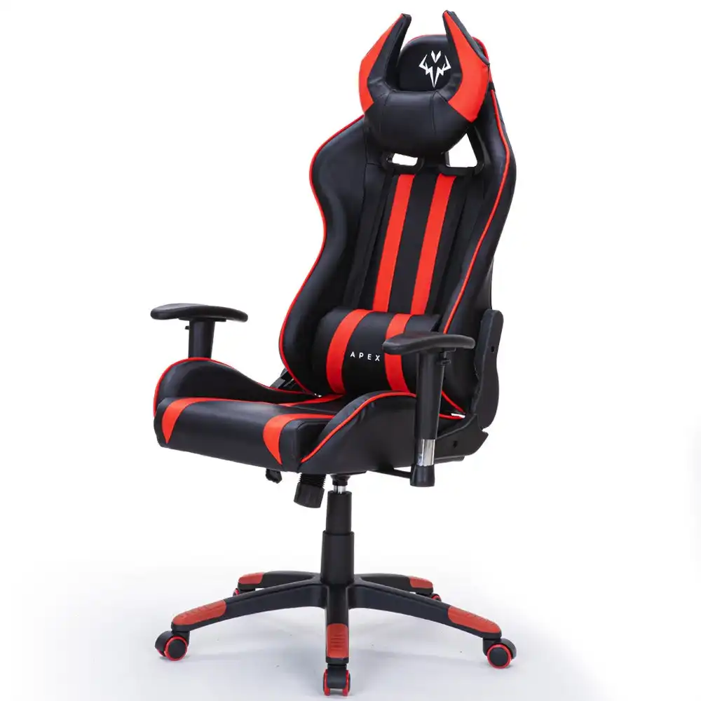 Overdrive Diablo Reclining Gaming Chair Black & Red Office Computer Seat Neck Lumbar Horns