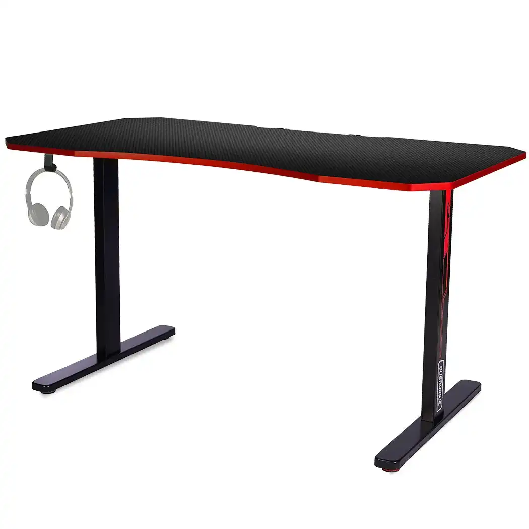 Overdrive Gaming Desk 139cm PC Setup Table Computer Carbon Fiber Style Black