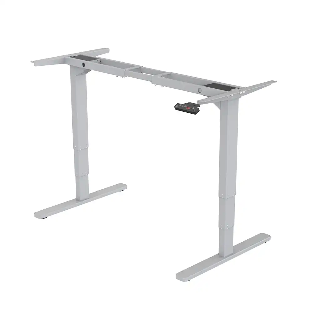 Fortia Standing Desk Frame Only, 60-126cm Height, 2 Motors, 120KG Load, Silver