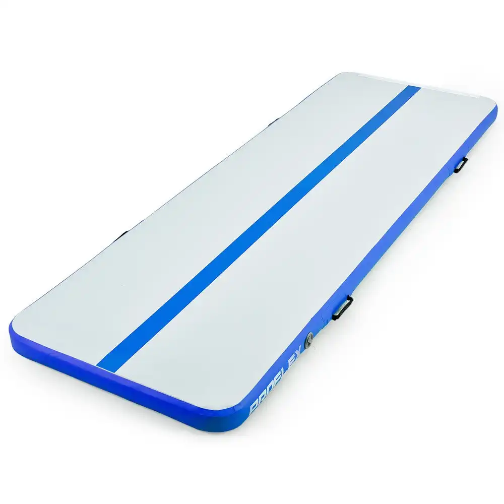 Proflex 400x100x10cm Inflatable Air Track Mat Tumbling Gymnastics, Blue & White (No Pump)