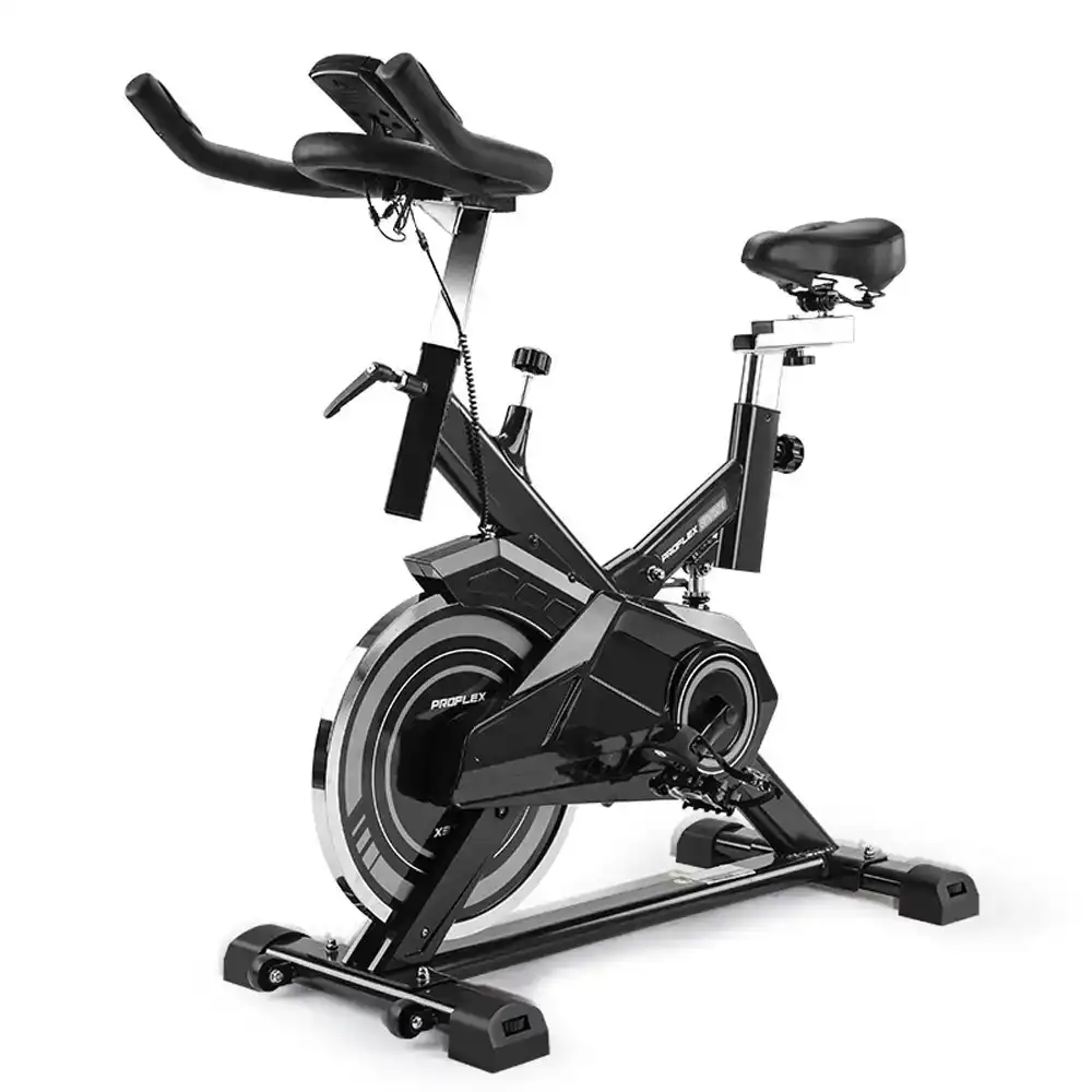 Proflex Commercial Spin Bike Flywheel Gym Exercise Home Workout - Grey